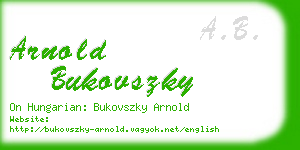 arnold bukovszky business card